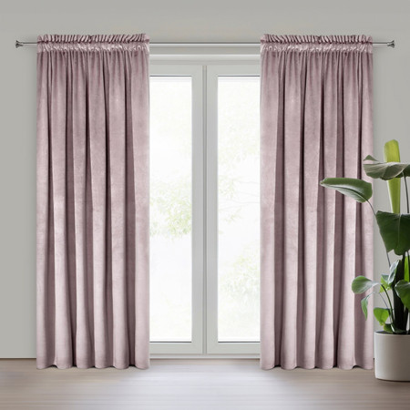 ZASŁONA GOTOWA D91 ROSA NA TAŚMIE 135 X 300 CM PUDROWY RÓŻ