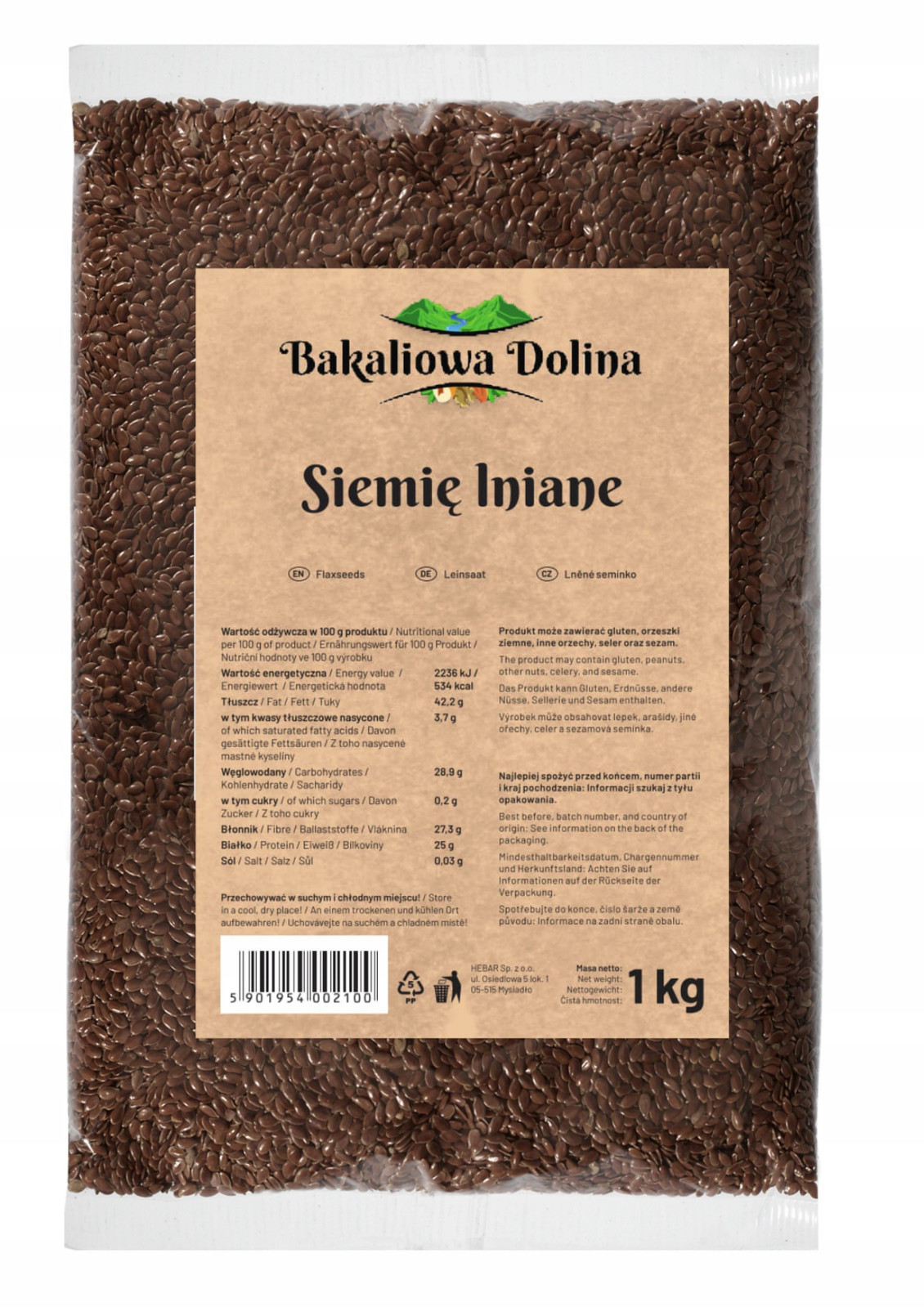 Bakaliowa Dolina Siemię lniane 1kg - Nabea.pl