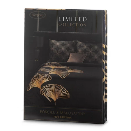Komplet pościel 160X200 cm czarna 100% Makosatyna