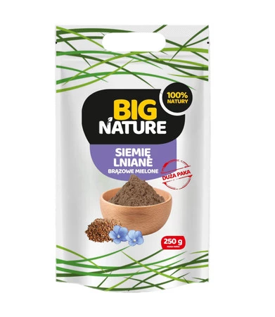 Siemię lniane mielone brązowe 250g Duża Paka