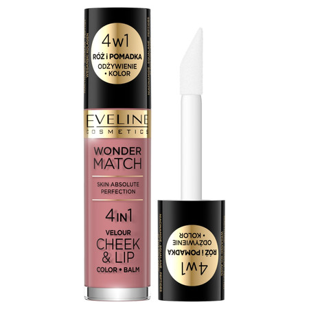 Eveline Wonder Match Róż i Pomadka w płynie 4w1 nr 02  4.5ml