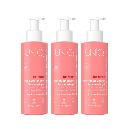 Zestaw: 3x Uni.Q be fancy żel do mycia twarzy 150 ml