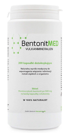 BentonitMED ® Bentonit Ultradrobny Mikronizowany 500 mg 200 kaps. wyrób medyczny