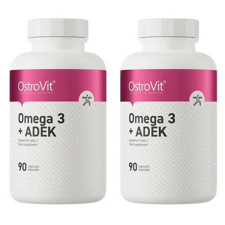 Zestaw 2x OstroVit Omega 3 + ADEK 90 kaps.
