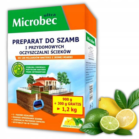 BROS Microbec ULTRA 1,2kg zapach cytryny - preparat do szamb