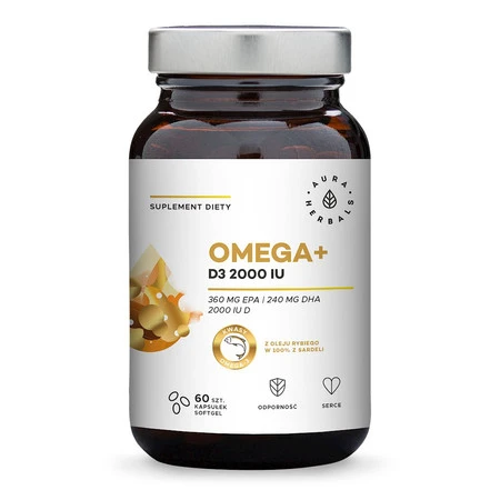 Aura Herbals-Omega+D3 2000 - 60 kaps.