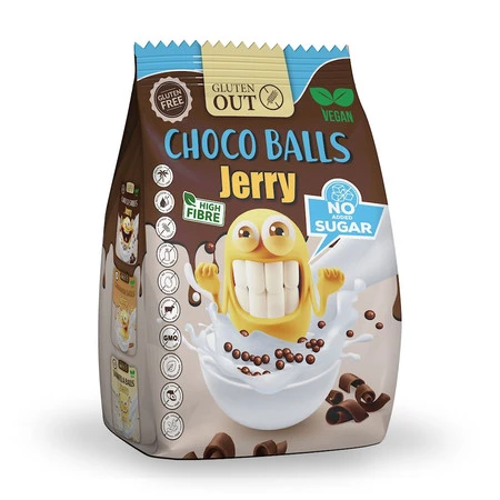 JERRY GLUTEN OUT KULKI ZBOŻOWE KAKAOWE BEZ DODATKU CUKRÓW BEZGLUTENOWE 375 g