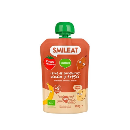 Smileat, BIO Mus z ekologicznymi migdałami, kakao i truskawkami, 100g