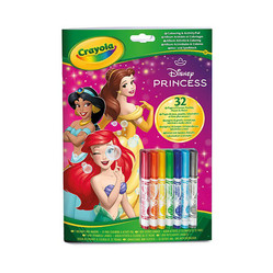 Crayola Kolorowanka dla dzieci z łamigłówkami i flamastrami Księżniczki Disneya 3+