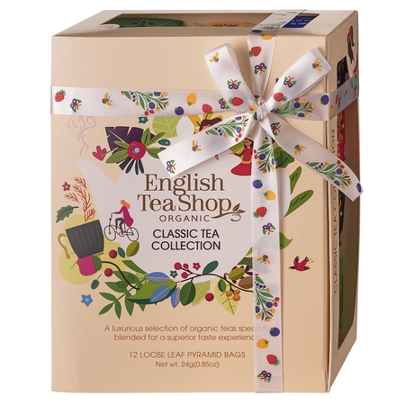 ENGLISH TEA SHOP KOLEKCJA HERBAT I HERBATEK KLASYCZNYCH BIO PIRAMIDKI (CLASSIC BEŻOWE – 12 SMAKÓW) (12 x 2 g) 24 g