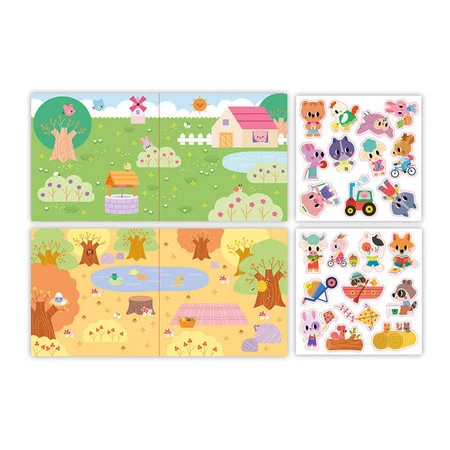 Janod Zestaw kreatywny Grube naklejki wielokrotnego użytku My arts & crafts 2+