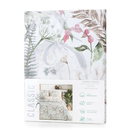 Komplet Pościeli Satynowej Spring 47 160 x 200 cm, Biały