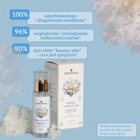 Orientana Hydro Nawilżenie Nawadniające Serum Eliksir Tremella Egzosomy Kwas Mlekowy, 30ml
