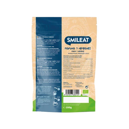 Smileat, Ekologiczna kaszka dla niemowląt 7 zbóż, 200g