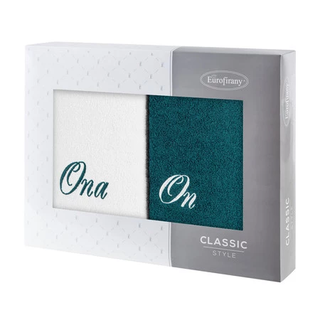 Komplet Ręczników On Ona 47 x 37 x 7 cm, Biały