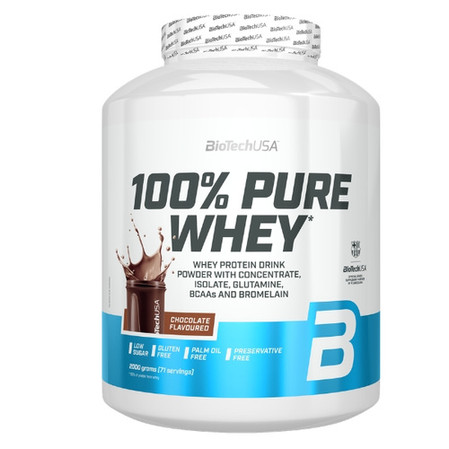 BioTech USA 100% Pure Whey 2000g o smak masło orzechowe i czekolada