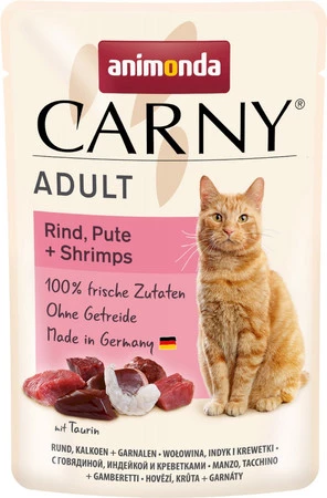 ANIMONDA Carny ADULT Wołowina Indyk Krewetki 85g