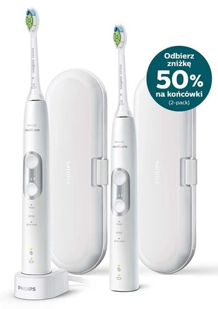 SONICARE SZCZOTKA PROTECTIVECLEAN 6100 WHITE2-PACK 3 programy HX6877/34 (2xRĄCZKA 2xKOŃCÓWKI OptimalWhite, 2xETUI, 1xŁadowarka )