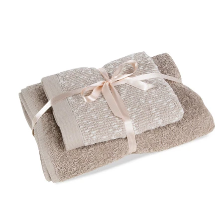 Komplet Ręczników 2 37 x 25 x 10 cm, Jasnobrązowy