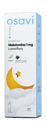 Melatonina 1 mg z passiflorą - o smaku czarnej porzeczki (25 ml)