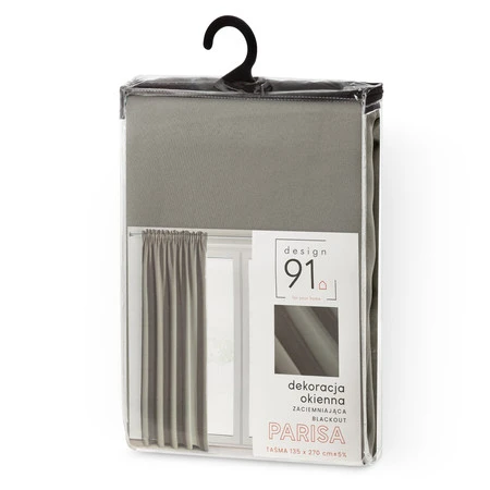 ZASŁONA GOTOWA D91 PARISA NA TAŚMIE 140 X 270 CM CIEMNOBEŻOWY