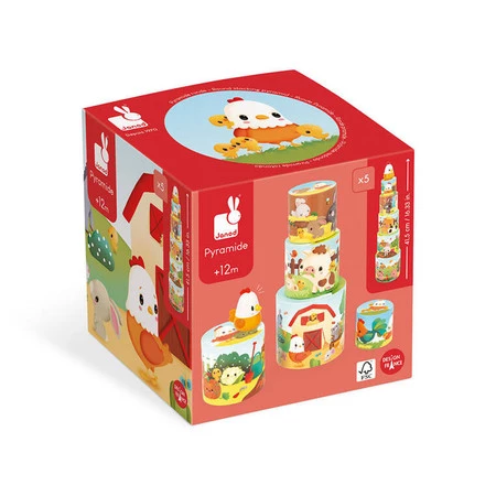 Janod Piramida wieża Farma Kurka 6 elementów 12 m+