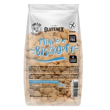  MINI BISZKOPTY BEZ DODATKU CUKRÓW BEZGLUTENOWE 85 g - GLUTENEX