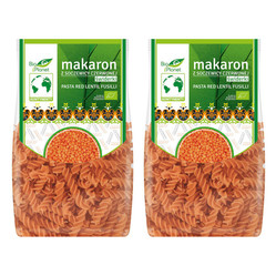 Zestaw 2x MAKARON (Z SOCZEWICY CZERWONEJ) ŚWIDERKI BIO 250 g - BIO PLANET