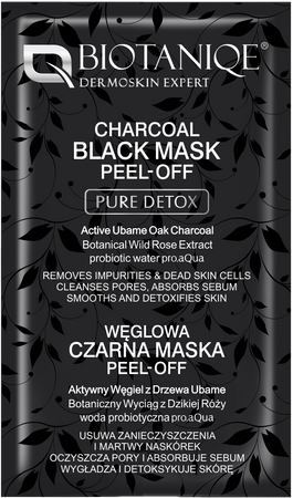 Zestaw 3x Biotaniqe, PureDetox węglowa maska peel-off, 8ml