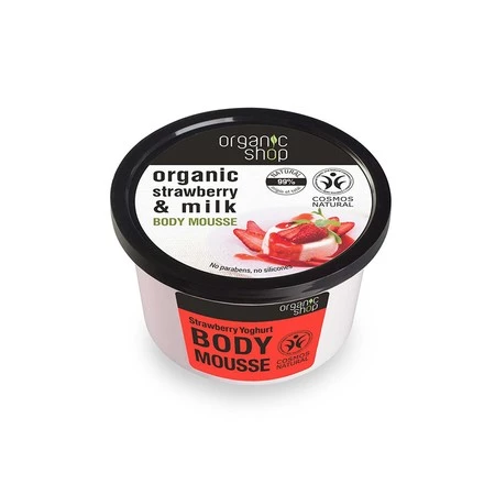 Organic Strawberry & Milk Body Mousse mus do ciała o zapachu truskawkowego jogurtu 250ml