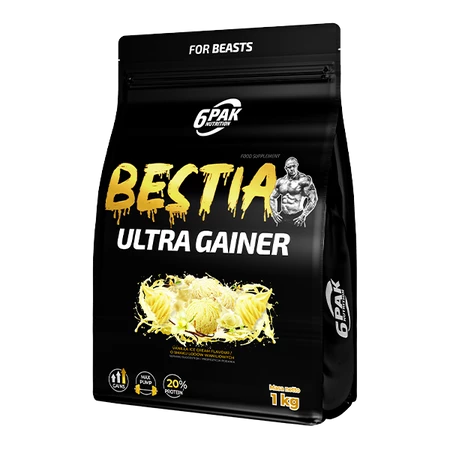 6PAK BESTIA ULTRA GAINER  1000g VANILLA ICE CREAM