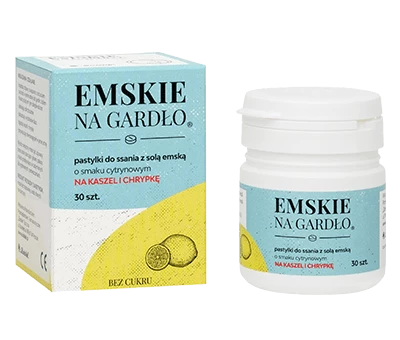 Emskie na gardło o smaku cytrynowym 30 pastylek - wyrób medyczny