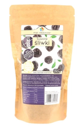 Pięć Przemian − Śliwki suszone bez cukru − 250 g