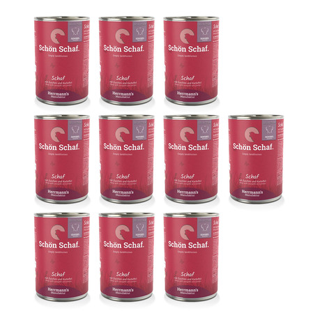 Zestaw 10x HERRMANN'S Selection Sensitive Dog Schaf - baranina z cukinią (400g)