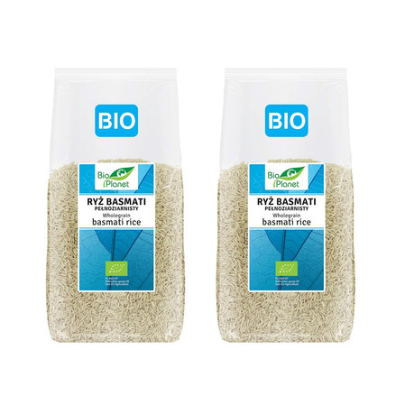Zestaw 2x Bio Planet − Ryż basmati pełnoziarnisty − 500 g