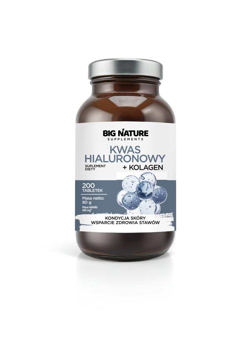 Big Nature Kwas Hialuronowy + Kolagen 200 tabl. - Nabea.pl