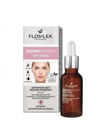 Flos-lek Dermo Expert Anti Aging odmładzający peeling kwasowy na noc 30ml