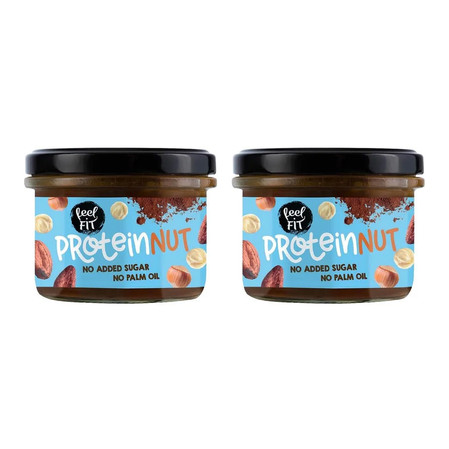 Zestaw 2x Feel FIT − Proteinowy krem z orzechami laskowymi i kakao − 200 g