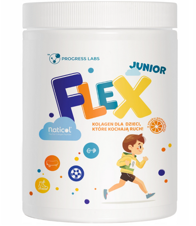 Progress Labs Flex Junior Kolagen Pomarańczowy Kości Stawy Mięśnie Dla Dzieci 400 G
