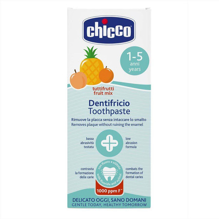Toothpaste Pasta do zębów z fluorem 1000ppm o smaku wieloowocowym 1-5l 50ml