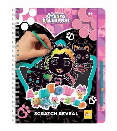 Szkicownik Scratch Reveal A-Meow-Mazing Koci Domek Gabi 12976 LISCIANI p12, cena za 1 szt