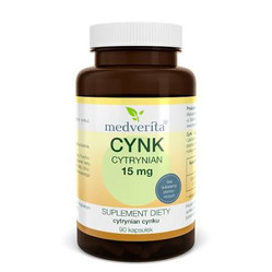 Medverita Cynk Cytrynian 15 mg 90 kaps.