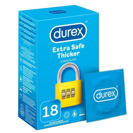 Durex prezerwatywy Extra Safe 18 szt grubsze nawilżane