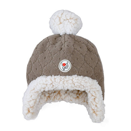 Lodger Dwuwarstwowa zimowa czapeczka z polaru brązowa Fleece Buffalo 0-3 m