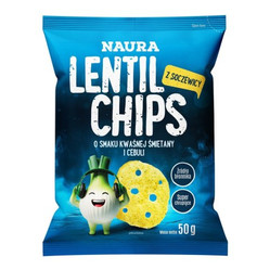 Naura Chipsy z czerwonej soczewicy o smaku śmietany i cebuli 50g