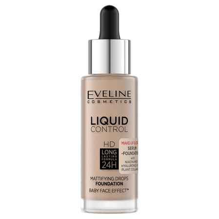 Eveline Liquid Control HD Podkład do twarzy z dropperem nr 025 Light Rose 32ml
