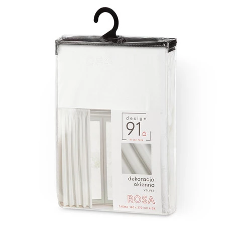Zasłona gotowa D91 Rosa na Taśmie 140 x 270 cm, Biały