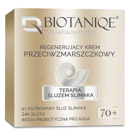 Biotaniqe, Terapia Śluzem Ślimaka, Regenerujący Krem Przeciwzmarszczkowy 70+, 50 ml