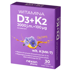 Nexon Witamina D3+K2 (2000J.M+100Mcg) 30 kaps.