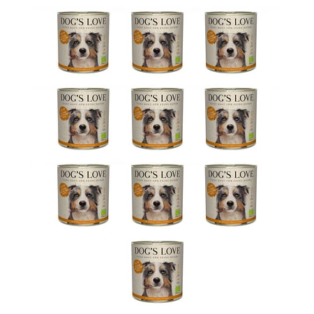 Zestaw 10x DOG'S LOVE Pute -indyk z jabłkami, cukinią i olejem z orzechów włoskich (800g)